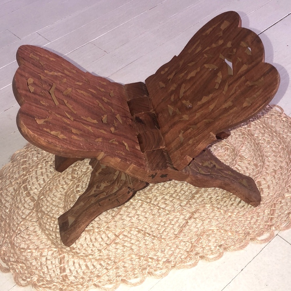 Vintage Hand Carved Indian Folding Book Stand